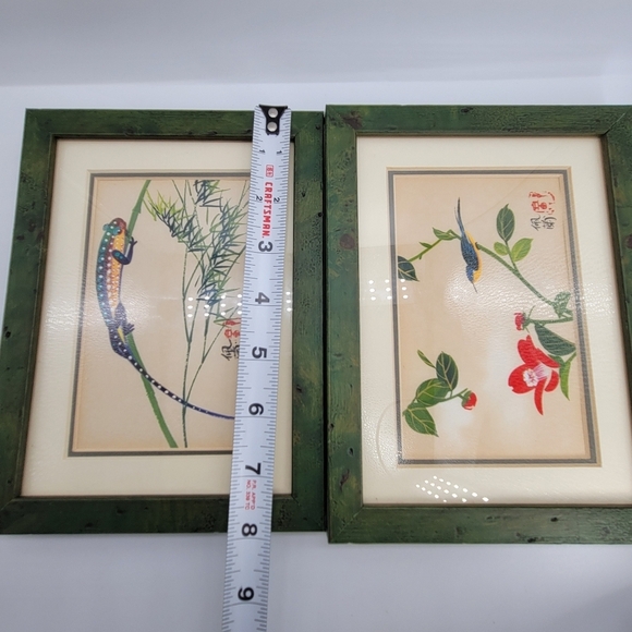 2 Frames by Spillers Framing and Art Gallery Green wood Lizard/Asian Bird Flower - Picture 8 of 10